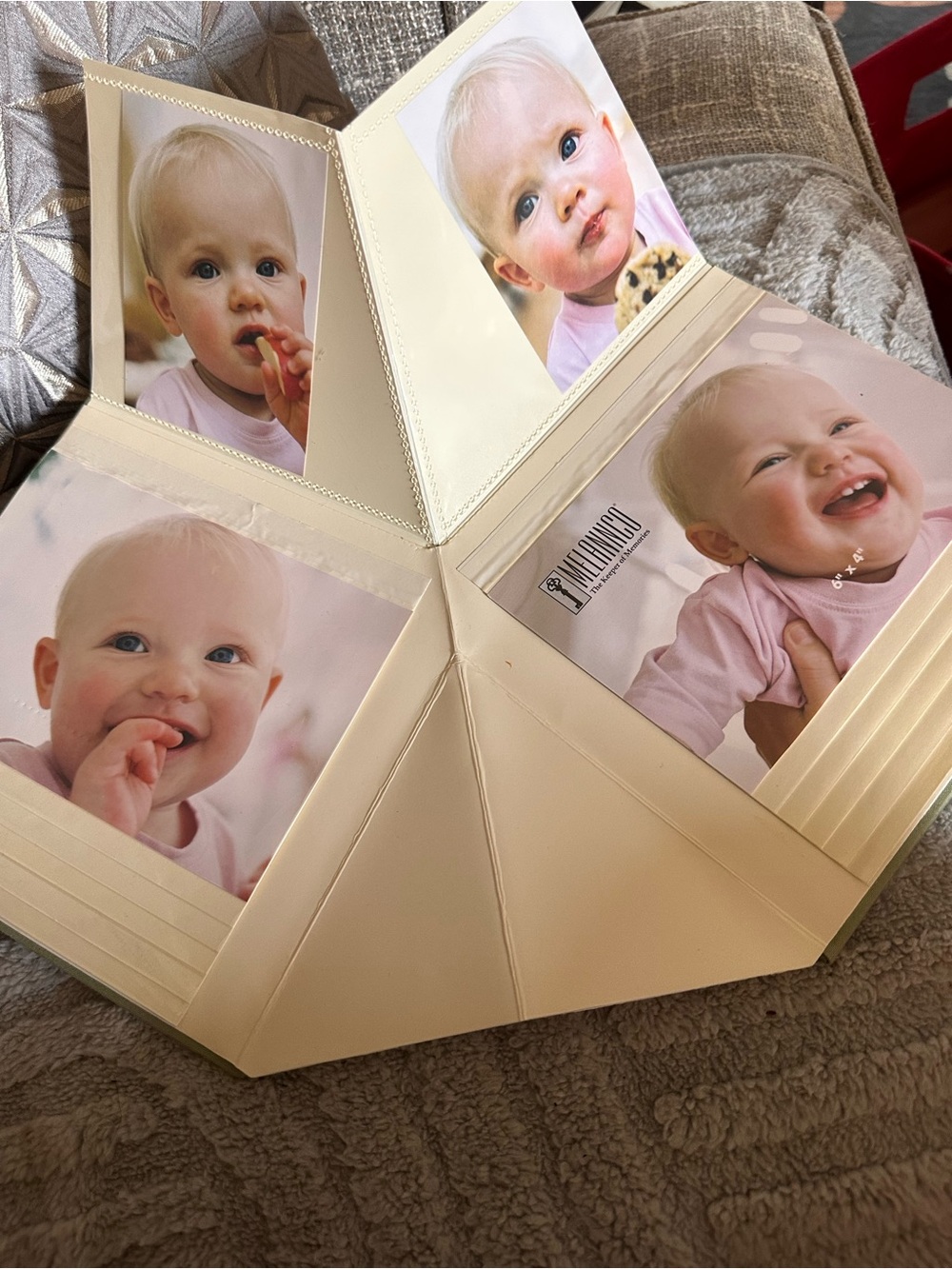 Classic Pop-Up Photo Display Organizer - Multi-View Picture Frame. Cover sage